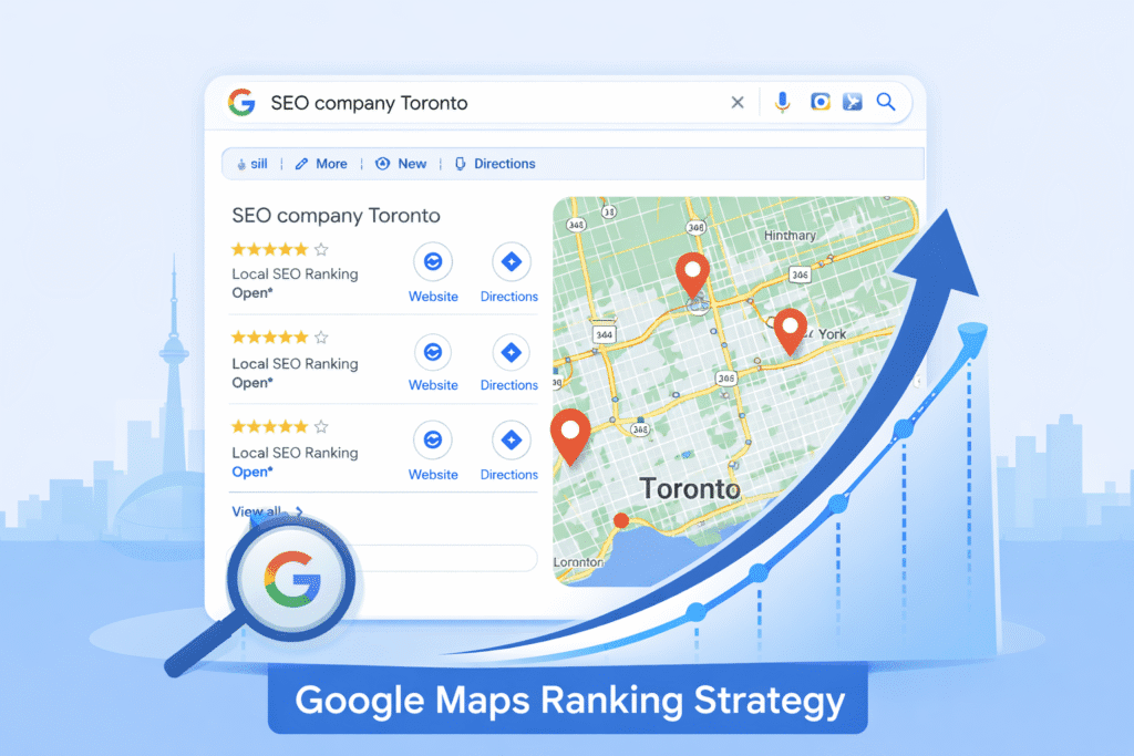 Google Maps ranking strategy by the best SEO company in Toronto
