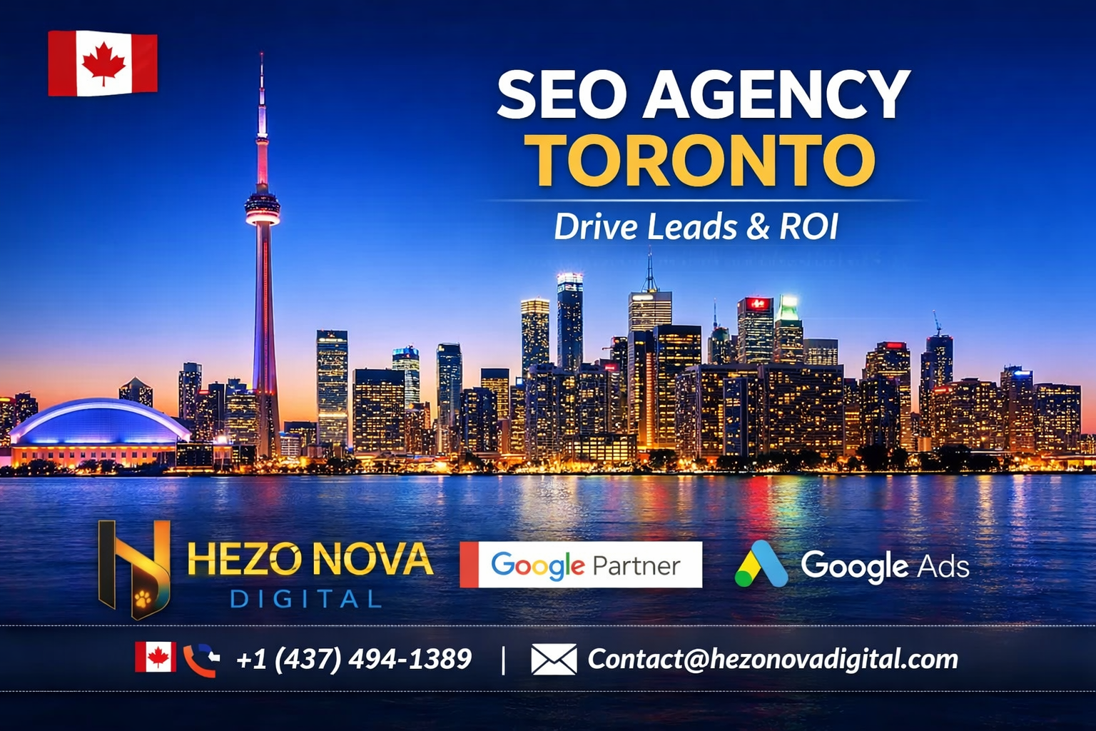 SEO agency Toronto by Hezo Nova Digital – Google Partner digital marketing agency helping businesses generate leads and ROI in Toronto