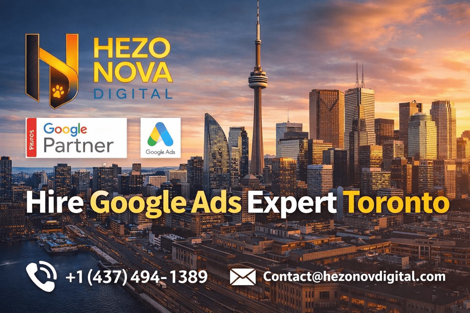 Hire Google Ads expert Toronto – Hezo Nova Digital Google Partner agency for PPC and lead generation